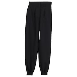 Stella Mc Cartney-Stella McCartney Pantalon fuselé plissé en laine noire-Noir