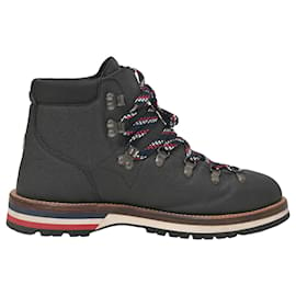 Moncler-Moncler Peak Hiking Boots in Black Pebble Grain Leather-Black