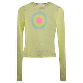 Max Mara-Max Mara Sportmax bedrucktes Langarm-Top aus gelbem Nylon-Gelb