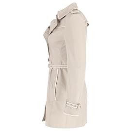 Burberry-Burberry lined-Breasted Belted Coat in Beige Cotton-Beige