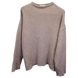 Iro-Iro Knit Sweater in Beige Wool-Brown,Beige