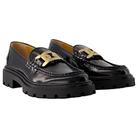 Tod's-Gomma Pesante Loafers - Tod's - Leather - Black-Black