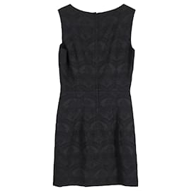 Dolce & Gabbana-Dolce & Gabbana Lace Pattern Jacquard Sheath Dress in Black Acetate-Black