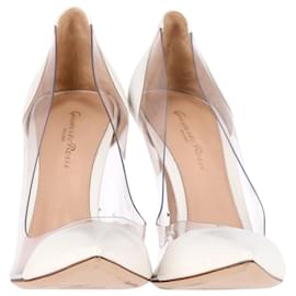 Gianvito Rossi-Gianvito Rossi Plexi Pumps aus weißem Lackleder und PVC-Weiß