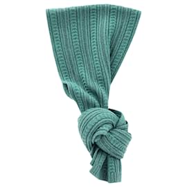 Chanel-Sciarpa Chanel lavorata a maglia in cashmere verde-Verde