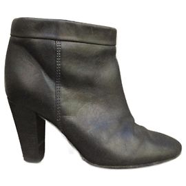Isabel Marant Leather Ankle Boots Dark Grey Dark grey