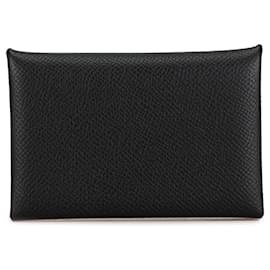 Hermès-Hermès Black Epsom Calvi Card Holder-Black