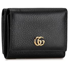 Gucci-Gucci Black Leather GG Marmont Small Wallet-Black