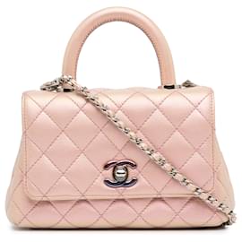 Chanel-Chanel Pink Extra Mini Iridescent Caviar Coco Handle Bag-Pink