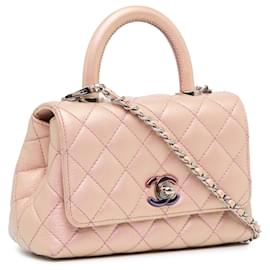 Chanel-Chanel Pink Extra Mini Iridescent Caviar Coco Handle Bag-Pink