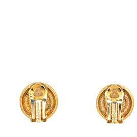 Dior-Boucles d'oreilles clips Dior en fausses perles dorées-Doré