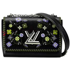 Louis Vuitton-Louis Vuitton Black Limited Edition Blooming Flowers Epi Twist MM-Black