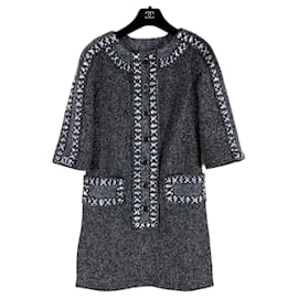 Chanel-Vestido de tweed Nueva París / Roma-Multicolor