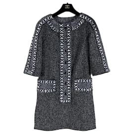 Chanel-Vestido de Tweed Novo Paris / Roma-Multicor