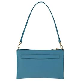 Prada-PRADA Estuche para accesorios Cuero Safiano Azul Auth 71575UNA-Azul