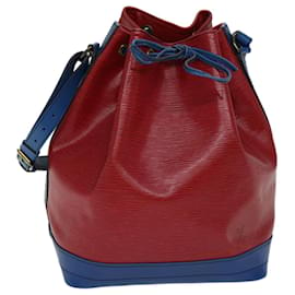 Louis Vuitton-LOUIS VUITTON Epi Noe Bandolera Bicolor Rojo Azul M44084 LV Auth 72398-Roja,Azul
