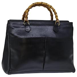 Gucci-GUCCI Bambú Bolso De Mano Cuero Negro 002 123 0322 base de autenticación13848-Negro