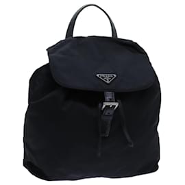 Prada-PRADA Mochila Con Cadena Nylon Negro Auth 72700-Negro