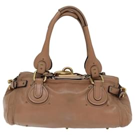 Chloé-Chloe Paddington Hand Bag Leather Beige Auth ki4345-Beige