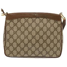 Gucci-GUCCI GG Canvas Shoulder Bag PVC Beige Auth 72759-Beige