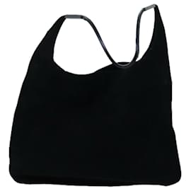 Gucci-GUCCI Shoulder Bag Suede Leather 2Set Black Auth yk12004-Black