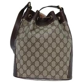 Gucci-GUCCI GG Supreme Web Sherry Line Shoulder Bag PVC Beige 164 02 034 auth 71812-Beige