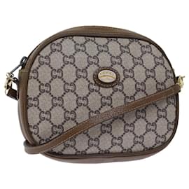 Gucci-Bolso de hombro de lona GUCCI GG PLUS PVC Beige Auth 72812-Beige