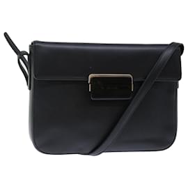 Prada-PRADA Shoulder Bag Leather Black Auth 72022-Black