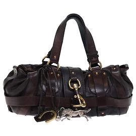 Chloé Bolsa Chloe Kerala Couro Marrom Escuro Auth ki4385 Castanho escuro