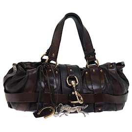 Chloé-Chloe Kerala Hand Bag Leather Dark Brown Auth ki4385-Dark brown