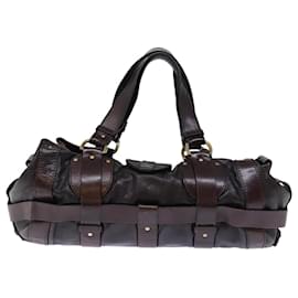 Chloé-Chloe Kerala Hand Bag Leather Dark Brown Auth ki4385-Dark brown