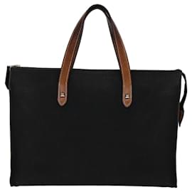 Hermès-HERMES Cabas Mira PM Hand Bag Canvas Black Auth yk11967-Black