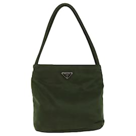 Prada-PRADA Shoulder Bag Nylon Khaki Auth 72482-Khaki
