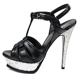 Saint Laurent-Heels-Black,Silvery