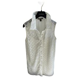 Vestido de encaje de algodón blanco Louis Vuitton Blanco