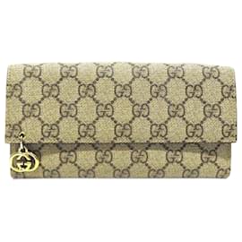 Gucci-Gucci GG Supreme Charm Long Wallet Canvas Long Wallet 212104 in excellent condition-Other