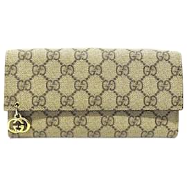 Gucci-Cartera larga Gucci GG Supreme Charm Cartera larga de lona 212104 En muy buenas condiciones-Otro