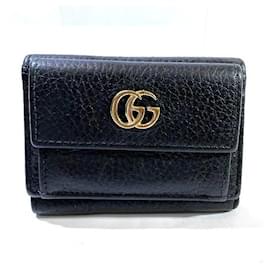 Gucci-Gucci Mini portefeuille en cuir Portefeuille à trois volets Portefeuille court en cuir 523277 en bon état-Autre
