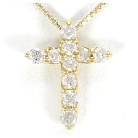 & Other Stories-Other 18K Cross Diamond Necklace Metal Necklace in Excellent condition-Other