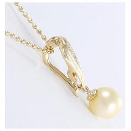 & Other Stories-Other 18K Pearl Diamond Necklace Metal Necklace in Excellent condition-Other