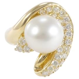 & Other Stories-K18 Yellow Gold Pearl Ring 17.5 in Excellent Condition-Golden