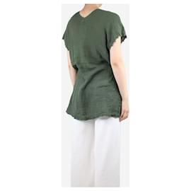 Autre Marque-Green frayed cotton-gauze top - size UK 10-Green