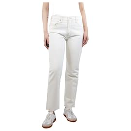 Frame Denim-Jean droit taille mi-haute crème Le Slouch - taille UK 8-Écru