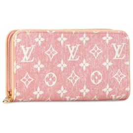 Louis Vuitton-Cartera con cremallera de jacquard denim con monograma rosa de Louis Vuitton-Rosa