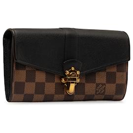 Louis Vuitton-Louis Vuitton Brown Damier Ebene Portefeuille Clapton-Brown