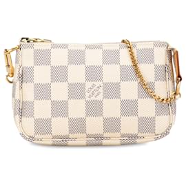 Louis Vuitton-Accessori per mini pochette Louis Vuitton Damier Azur bianco-Bianco