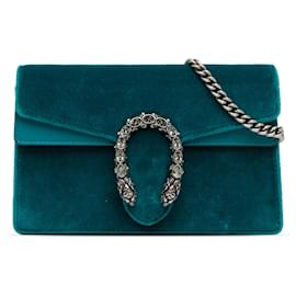 Gucci-Bolso bandolera Dionysus de terciopelo azul súper mini de Gucci-Azul