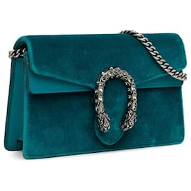 Gucci-Borsa a tracolla Dionysus Super Mini in velluto blu Gucci-Blu