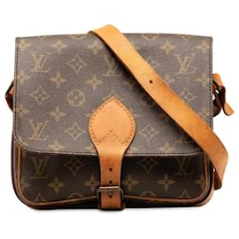 Louis Vuitton-Louis Vuitton Brown Monogram Cartouchiere MM-Brown