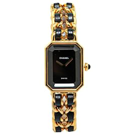 Chanel-Chanel Gold Quartz Stainless Steel Premiere Chaine Watch-Black,Golden